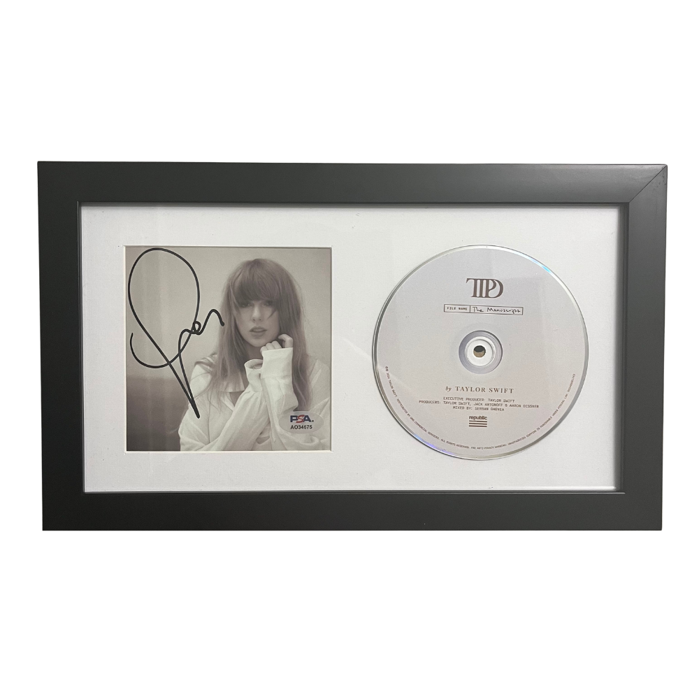 Taylor Swift framed autographed Tortured Poets CD PSA COA